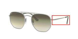 Branches originales Ray-Ban RB3609, couleur 91420R · Demi gloss argent vert