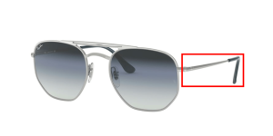 Branches originales Ray-Ban RB3609, couleur 91420S · Demi gloss argent bleu