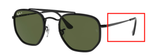 Branches originales Ray-Ban RB3648M The Marshal II, couleur 002 · Noir