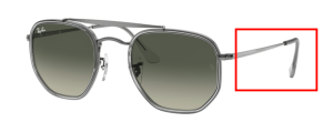 Branches originales Ray-Ban RB3648M The Marshal II, couleur 004 · Gunmetal
