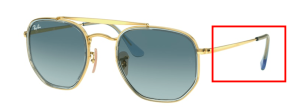 Branches originales Ray-Ban RB3648M The Marshal II, couleur 9123 · Arista