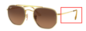 Branches originales Ray-Ban RB3648M The Marshal II, couleur 9124 · Arista