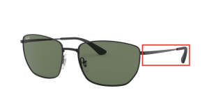 Branches originales Ray-Ban RB3653, couleur 002 · Noir