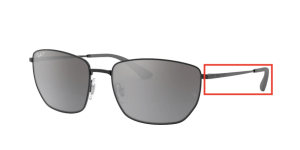 Branches originales Ray-Ban RB3653, couleur 002/82 · Noir argent