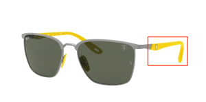 Branches originales Ray-Ban RB3673M Ferrari, couleur F063 · Mat gunmetal sur gunmetal
