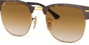 Verres originaux Ray-Ban RB3716 Clubmaster Metal, couleur 51 · Marron clair dégradé