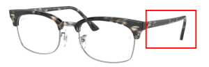 Branches originales Ray-Ban RB3916V Clubmaster Square, couleur 8117 · Gris havane