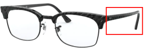 Branches originales Ray-Ban RB3916V Clubmaster Square, couleur 8049 · Wrinkled noir sur noir