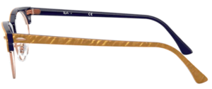 Branches originales Ray-Ban RB3946 Clubmaster Oval, couleur 8051 · Wrinkled beige sur bleu