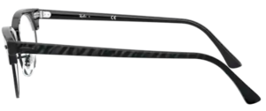 Branches originales Ray-Ban RB3946 Clubmaster Oval, couleur 8049 · Wrinkled noir sur noir