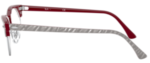 Branches originales Ray-Ban RB3946 Clubmaster Oval, couleur 8050 · Wrinkled beige sur bordeaux