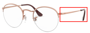 Branches originales Ray-Ban RB3947V Round Gaze, couleur 2943 · Cuivre