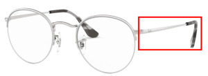 Branches originales Ray-Ban RB3947V Round Gaze, couleur 2501 · Argent