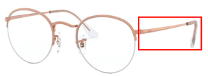 Branches originales Ray-Ban RB3947V Round Gaze, couleur 3094 · Rose or