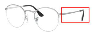 Branches originales Ray-Ban RB3947V Round Gaze, couleur 2538 · Argent mat