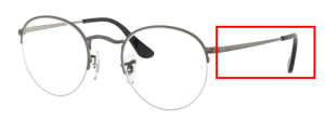 Branches originales Ray-Ban RB3947V Round Gaze, couleur 2620 · Mat gun metal