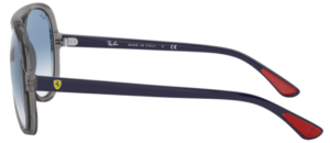Branches originales Ray-Ban RB4125M, couleur F645 · Transparent gris