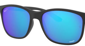 Verres originaux Ray-Ban RB4330CH Chromance, couleur A1 · Flash bleu miroir chromance polarisé · plastique