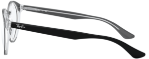 Branches originales Ray-Ban RB5376, couleur 2034 · Supérieur noir sur transparent