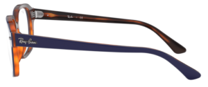 Branches originales Ray-Ban RB5382, couleur 5910 · Supérieur bleu sur havane rouge