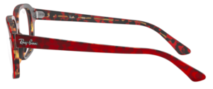 Branches originales Ray-Ban RB5382, couleur 5911 · Supérieur trasp rouge sur havanaorange