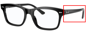 Branches originales Ray-Ban RB5383, couleur 2000 · Noir brillant