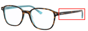 Branches originales Ray-Ban RB5393, couleur 5883 · Supérieur havane sur bleu clair
