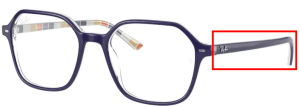 Branches originales Ray-Ban RB5394 John, couleur 8091 · Bleu sur stripes orange/bleu
