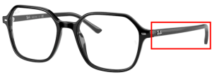 Branches originales Ray-Ban RB5394 John, couleur 2000 · Noir brillant