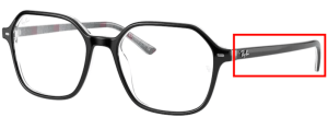 Branches originales Ray-Ban RB5394 John, couleur 8089 · Noir sur chevron gris/burgundy