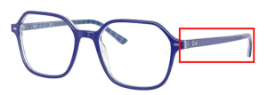 Branches originales Ray-Ban RB5394 John, couleur 8090 · Bleu sur vichy bleu/blanc
