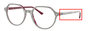 Branches originales Ray-Ban RB5395 Thalia, couleur 8050 · Wrinkled begie sur bordeaux