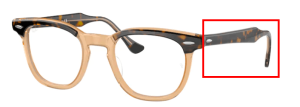 Branches originales Ray-Ban RB5398 Hawkeye, couleur 8109 · Havane sur transparent marron