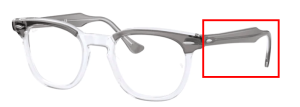 Branches originales Ray-Ban RB5398 Hawkeye, couleur 8111 · Gris sur trasparent