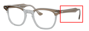 Branches originales Ray-Ban RB5398 Hawkeye, couleur 8112 · Marron sur trasparent gris