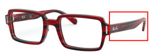 Branches originales Ray-Ban RB5473 Benji, couleur 8054 · Rayé rouge