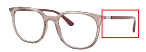 Branches originales Ray-Ban RB7190, couleur 8083 · Transparent gris