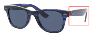 Branches originales Ray-Ban RB9066S Junior Wayfarer, couleur 7072 · Stripped bleu