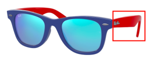 Branches originales Ray-Ban RB9066S Junior Wayfarer, couleur 7039 · Bleu