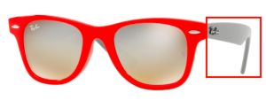 Branches originales Ray-Ban RB9066S Junior Wayfarer, couleur 7040 · Coral