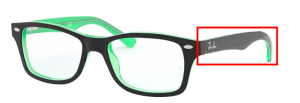 Branches originales Ray-Ban RB1531 Junior Round, couleur 3764 · Noir sur vert transparent