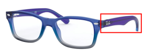 Branches originales Ray-Ban RB1531 Junior Round, couleur 3647 · Bleu dégradé iridescent gris