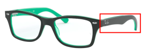 Branches originales Ray-Ban RB1531 Junior Round, couleur 3841 · Vert sur transparent vert