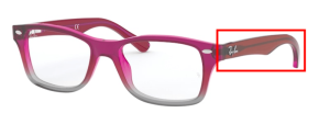 Branches originales Ray-Ban RB1531 Junior Round, couleur 3648 · Fuxia dégradé iridescent gris