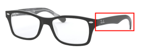 Branches originales Ray-Ban RB1531 Junior Round, couleur 3803 · Noir sur texture gris noir