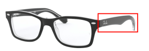 Branches originales Ray-Ban RB1531 Junior Round, couleur 3529 · Noir sur transparent