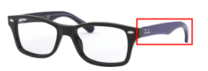 Branches originales Ray-Ban RB1531 Junior Round, couleur 3748 · Noir