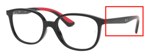 Branches originales Ray-Ban RB1598 Junior vue, couleur 3831 · Noir