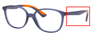 Branches originales Ray-Ban RB1598 Junior vue, couleur 3775 · Transparent bleu