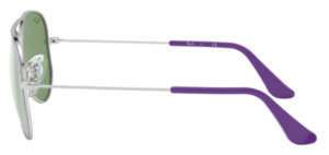 Branches originales Ray-Ban RB9506S Junior Aviator, couleur 262 · Violet sur argent